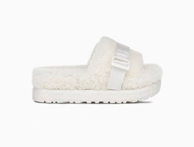 UGG Fluffita Womens Platforms Slides White - AU 192BJ